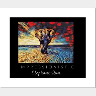 Elephant Run Impressionism Posters and Art